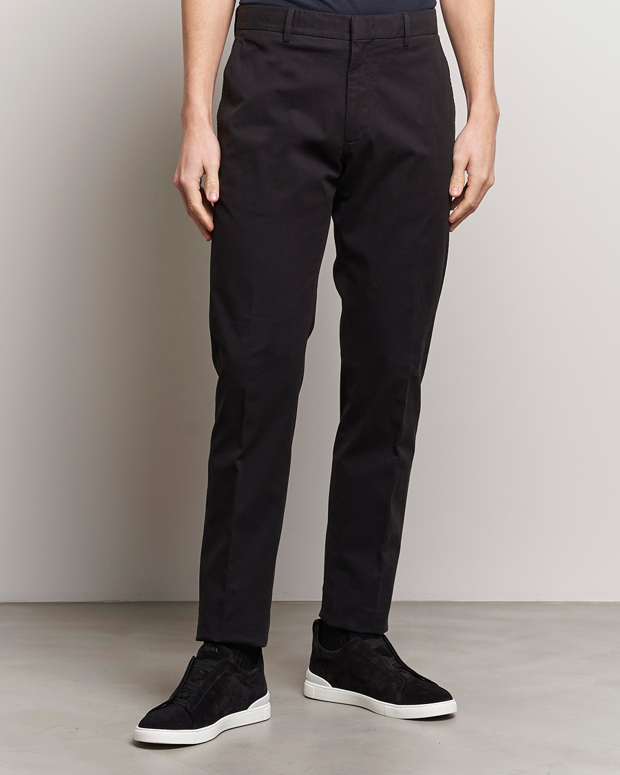 Herre |  | Zegna | Premium Cotton Chinos Black