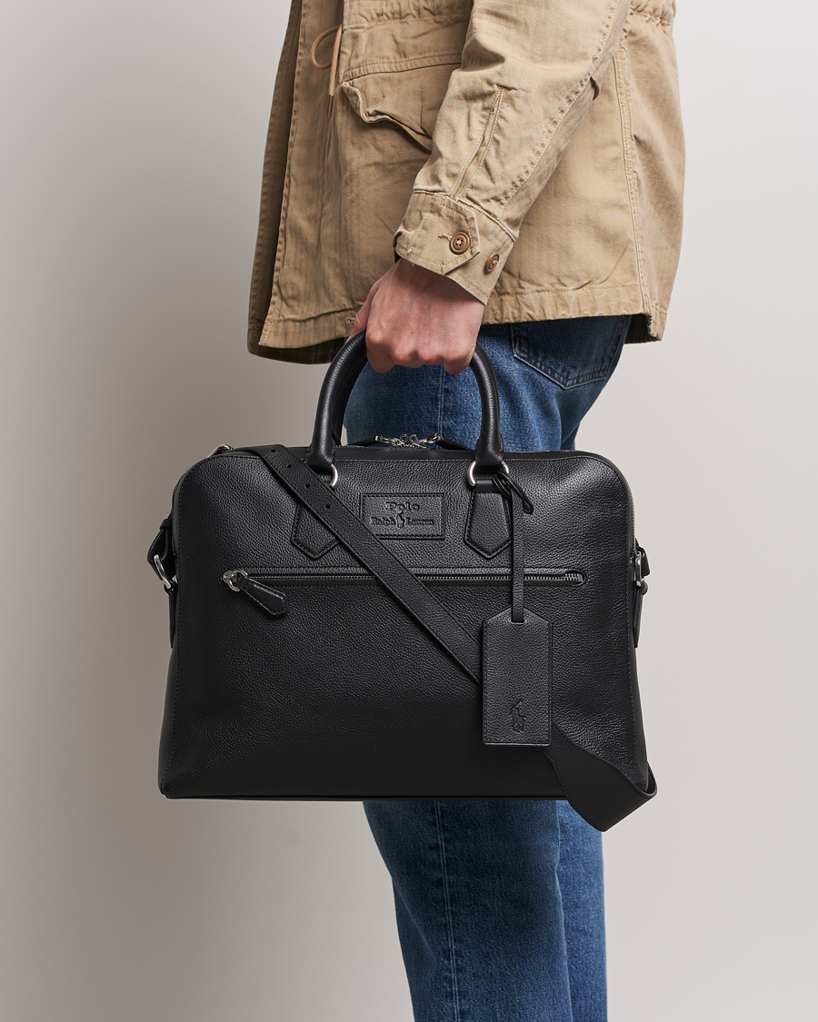 Herre | Lojalitetstilbud | Polo Ralph Lauren | Pebbled Leather Commuter Bag Black