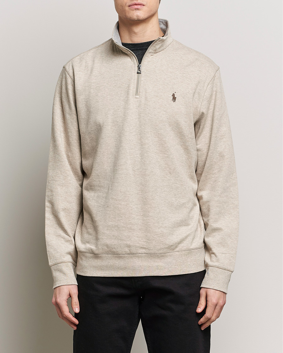 Herre | Half-zip | Polo Ralph Lauren | Double Knit Half-Zip Sweater Tuscan Beige Heather