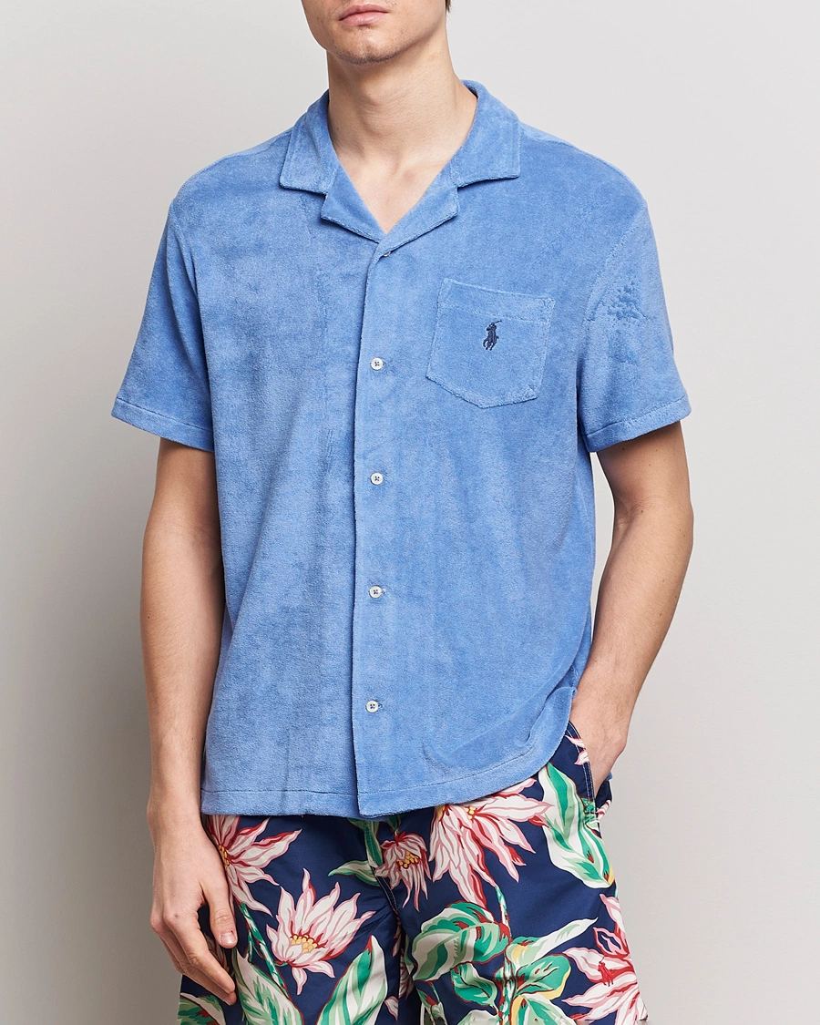 Herre |  | Polo Ralph Lauren | Cotton Terry Short Sleeve Shirt Harbor Island Blue