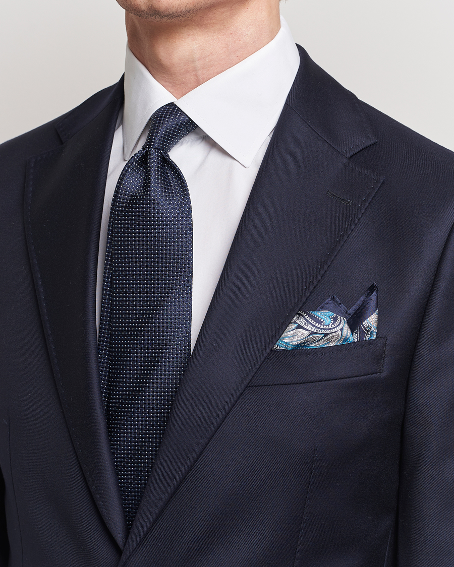 Herre |  | Amanda Christensen | Box Set Silk Twill 8cm Tie With Pocket Square Navy