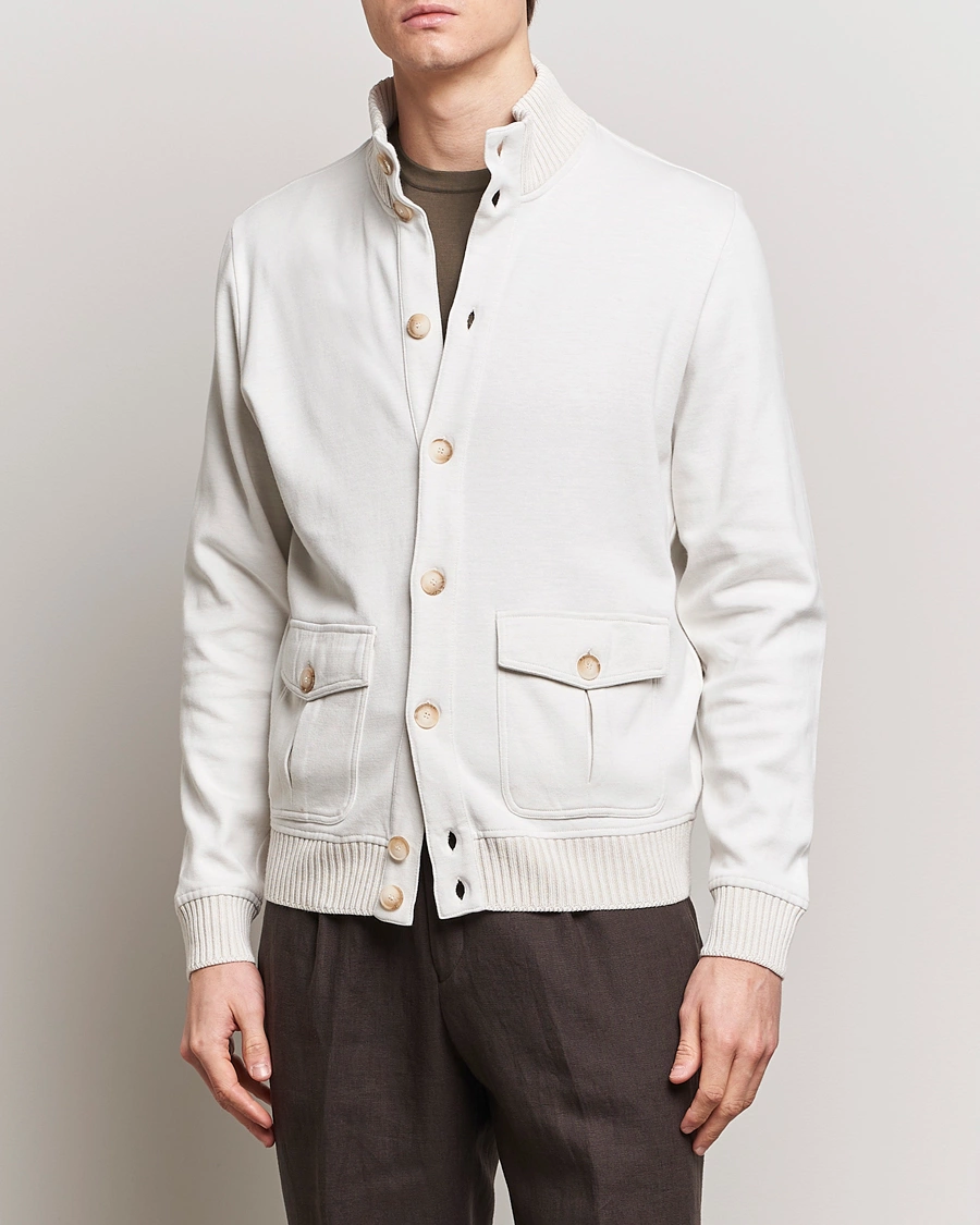 Herre | Gran Sasso | Gran Sasso | Cotton Pocket Bomber Jacket Cream