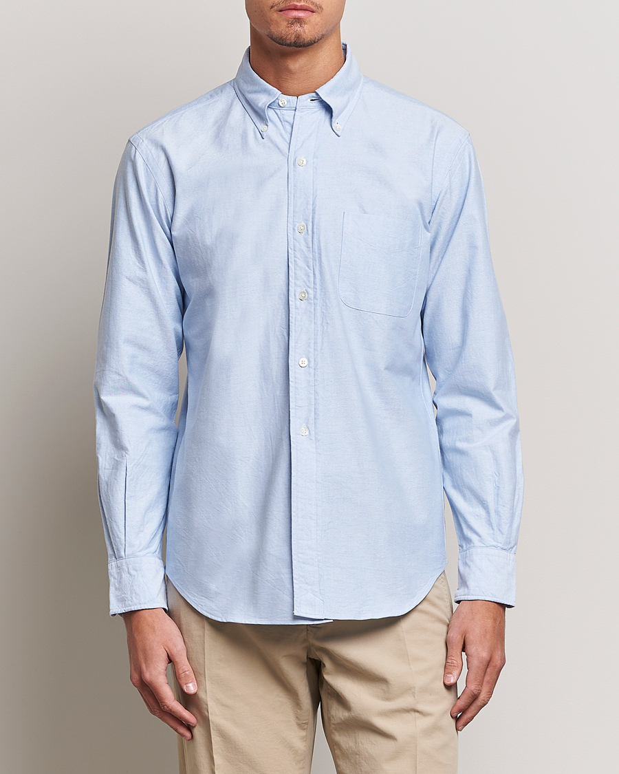 Herre | Kamakura Shirts | Kamakura Shirts | Vintage Ivy Oxford Button Down Shirt Light Blue