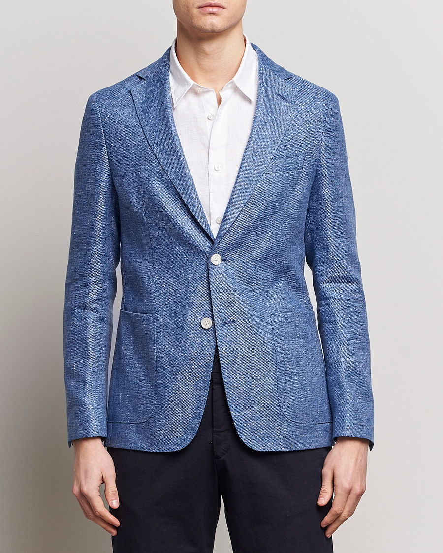 Herre | Linblazer | BOSS BLACK | Hanry Linen Blazer Medium Blue