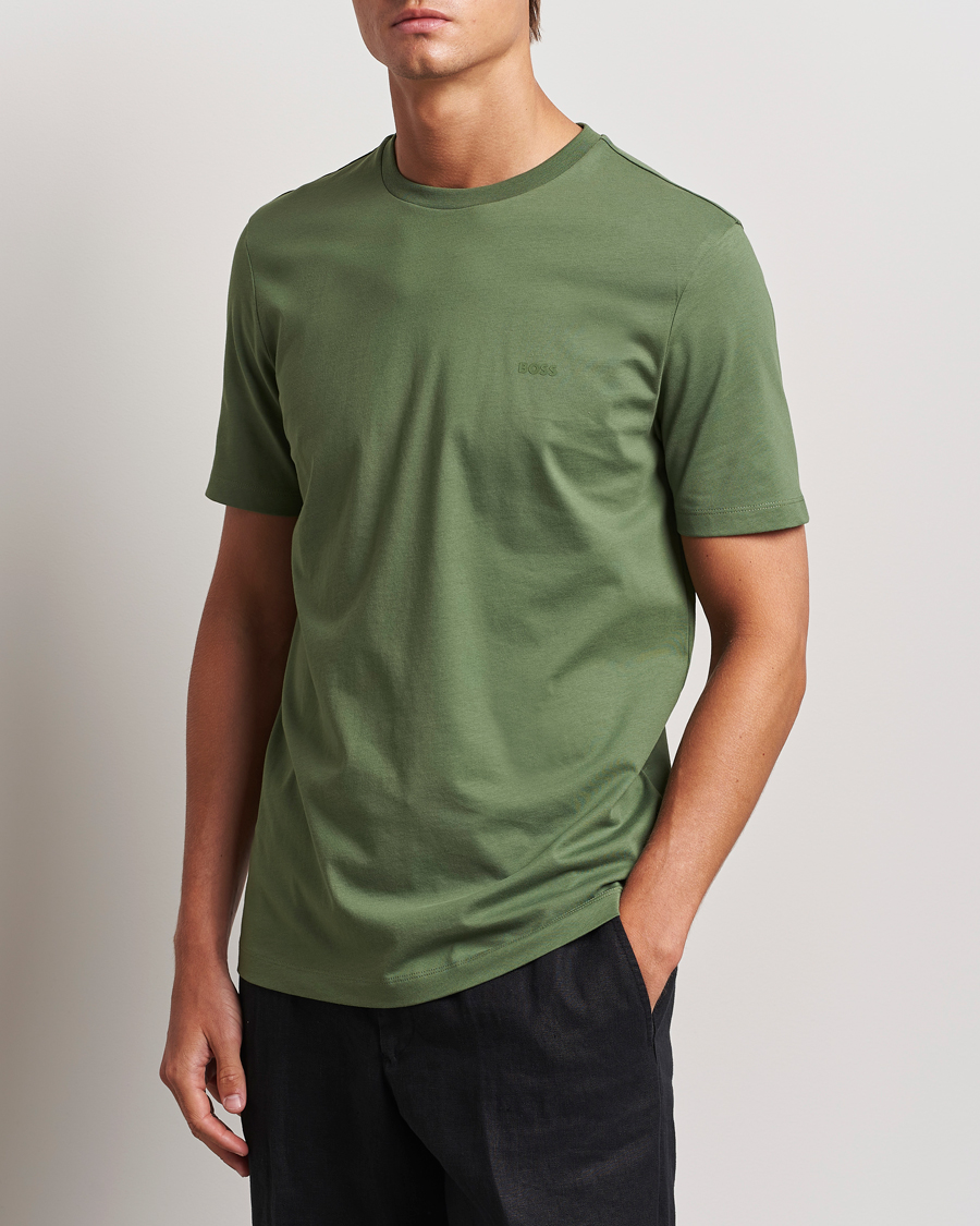 Herre |  | BOSS BLACK | Thompson Crew Neck T-Shirt Open Green