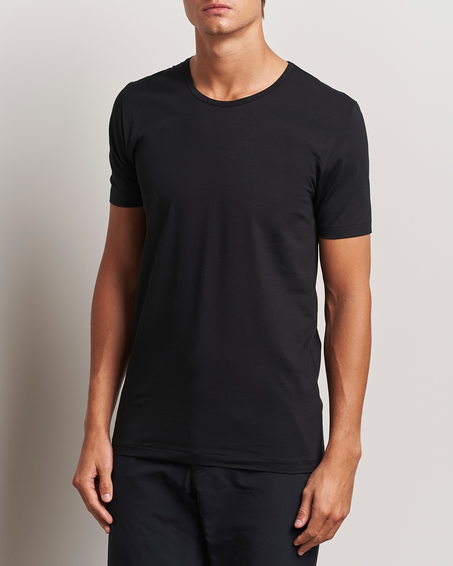 Herre |  | Zimmerli of Switzerland | Pure Comfort Crew Neck T-shirt Black