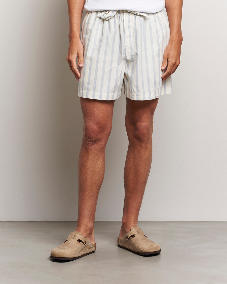 Herre | Pyjamasbukser | Tekla | Poplin Pyjama Shorts Needle Stripes