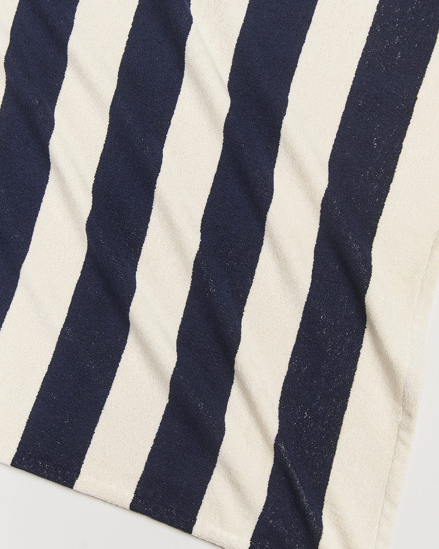 Herre | Livsstil | Tekla | Organic Terry Beach Towel Navy Stripes