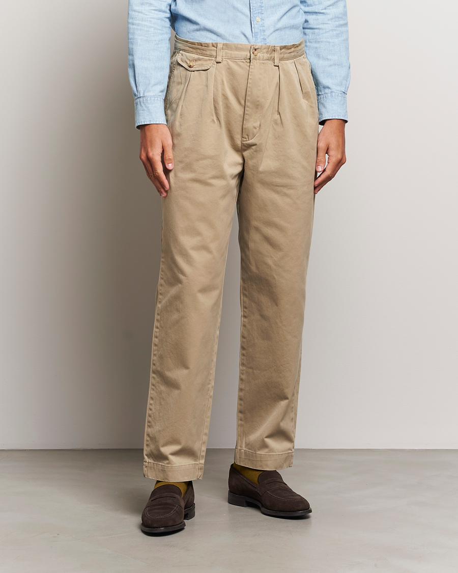 Herre |  | Polo Ralph Lauren | Rustic Twill Pleated Worker Trousers RL Khaki
