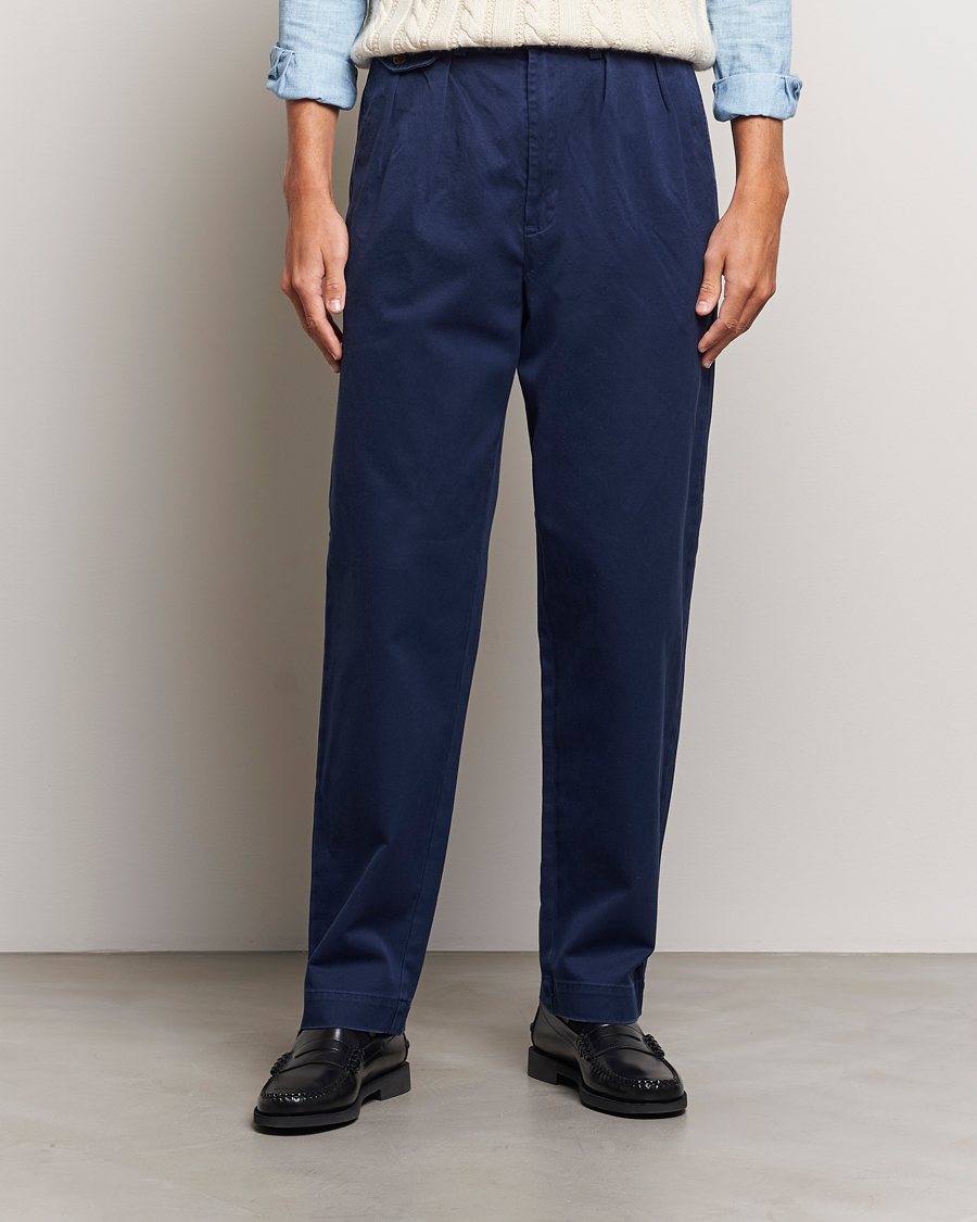Herre |  | Polo Ralph Lauren | Rustic Twill Pleated Worker Trousers Newport Navy