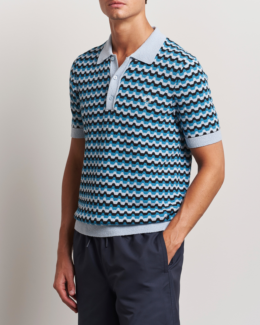 Herre |  | Fred Perry | Bouclé Jacquard Knitted Polo Light Smoke