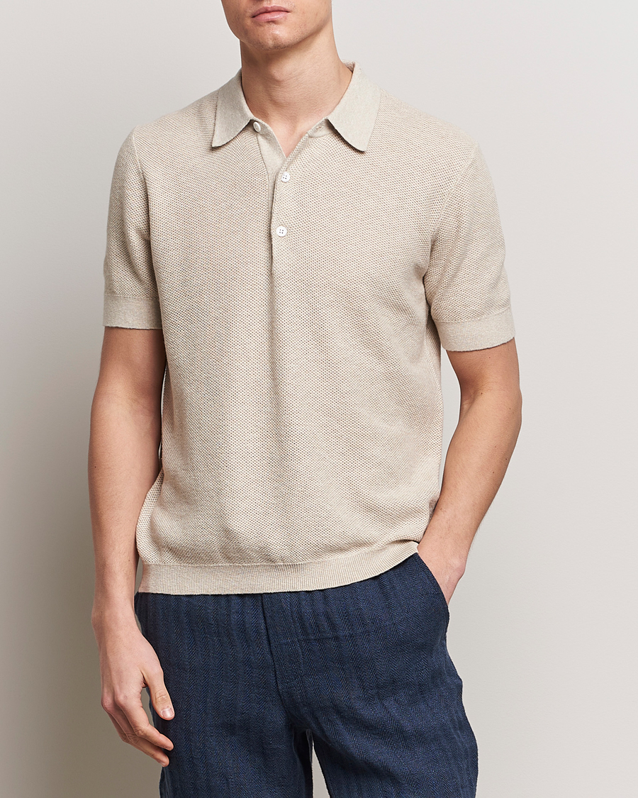 Herre |  | A Day's March | Rosehall Popcorn Stitch Polo Sand