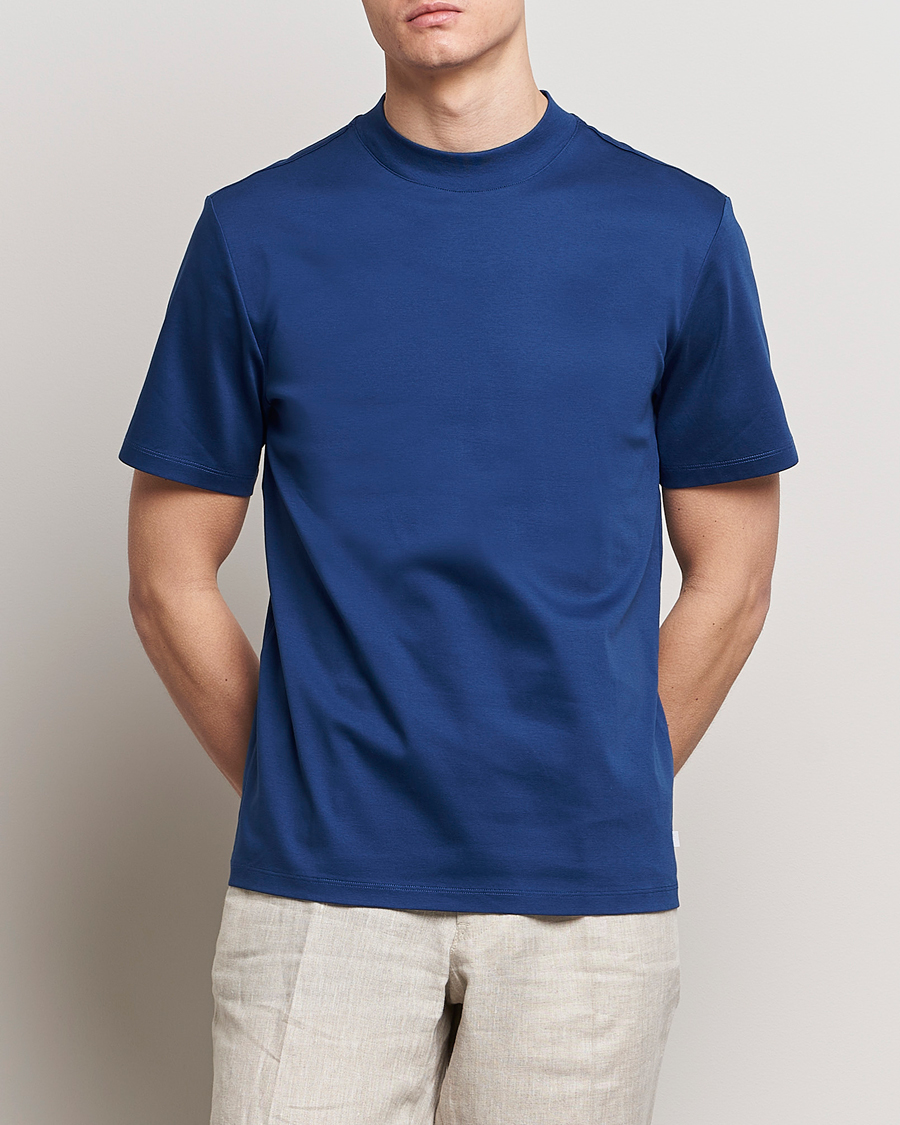 Herre | J.Lindeberg | J.Lindeberg | Ace Mock Neck T-Shirt Estate Blue