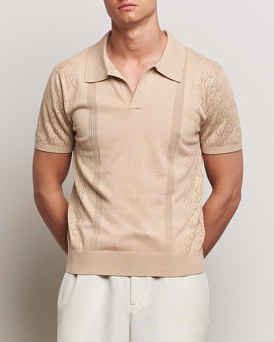 Herre | Klær | J.Lindeberg | Ringo Open Collar Safari Beige