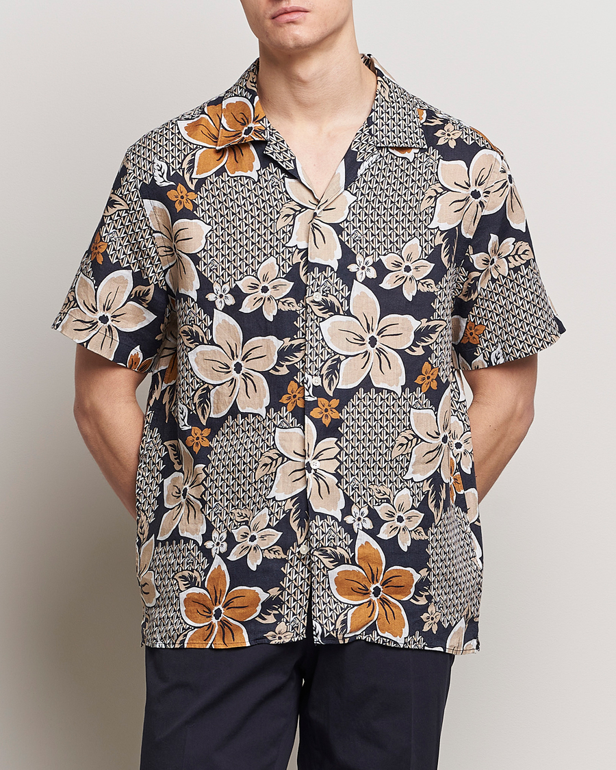 Herre | J.Lindeberg | J.Lindeberg | Elio Linen Island Floral Shirt Island Floral Mix
