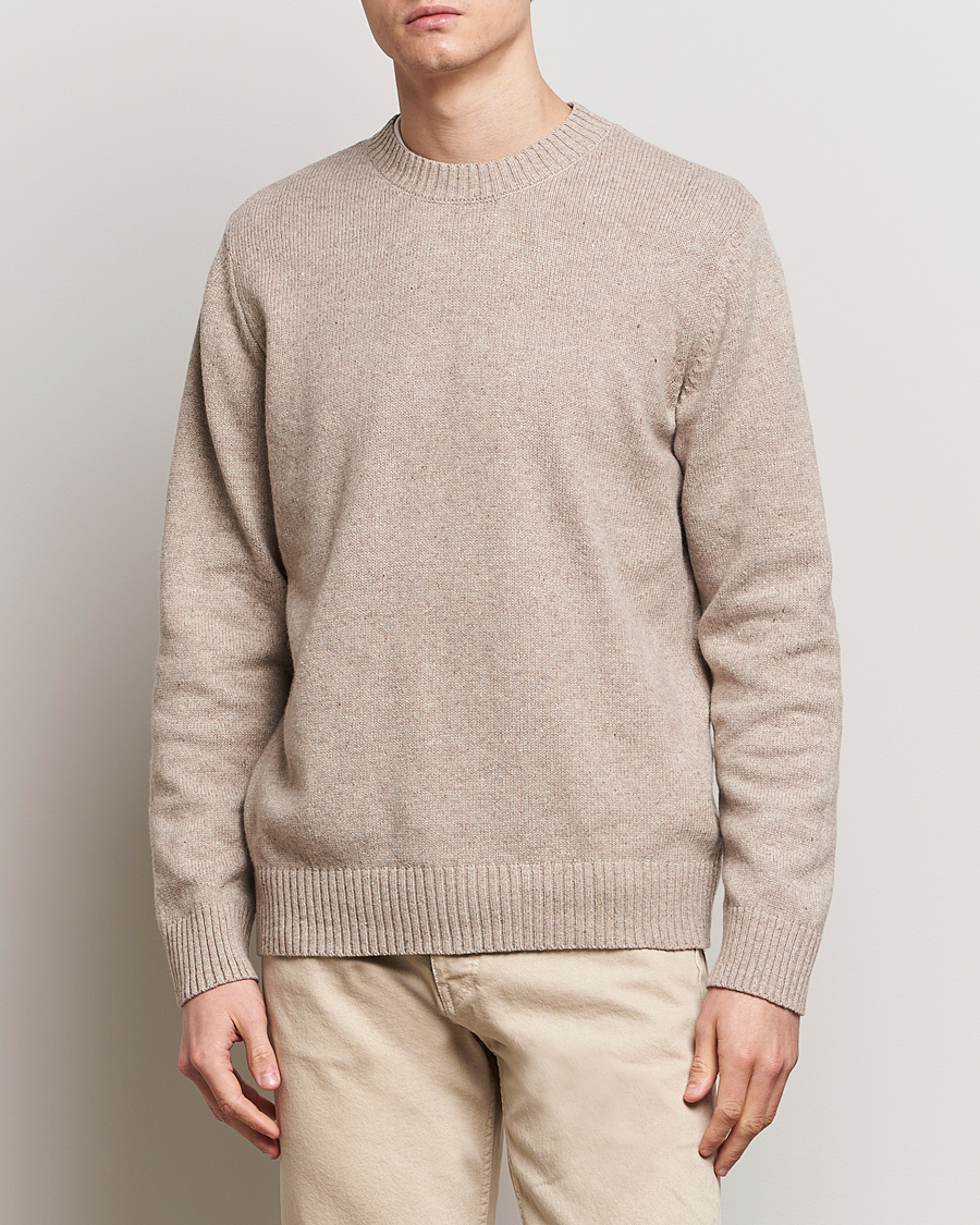 Herre | Pullovers rund hals | A.P.C. | Pull Lucien Wool Knitted Sweater Beige