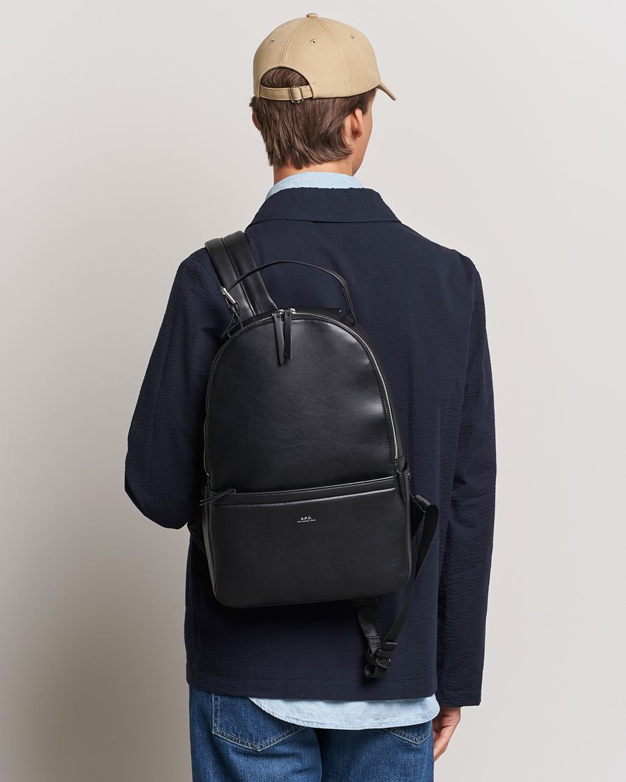 Herre | Ryggsekker | A.P.C. | Sac Leather Backpack Black