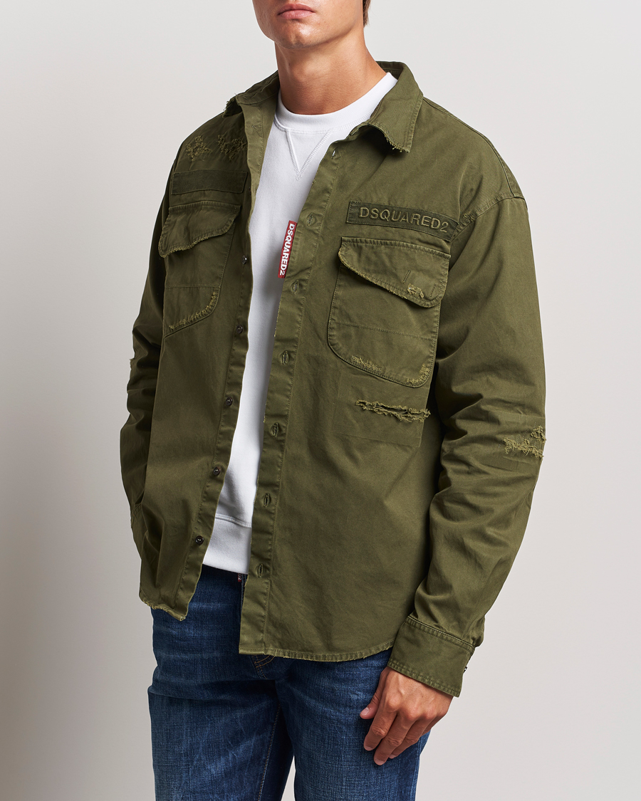 Herre |  | Dsquared2 | Garment Dyed Ranger Shirt Army Green