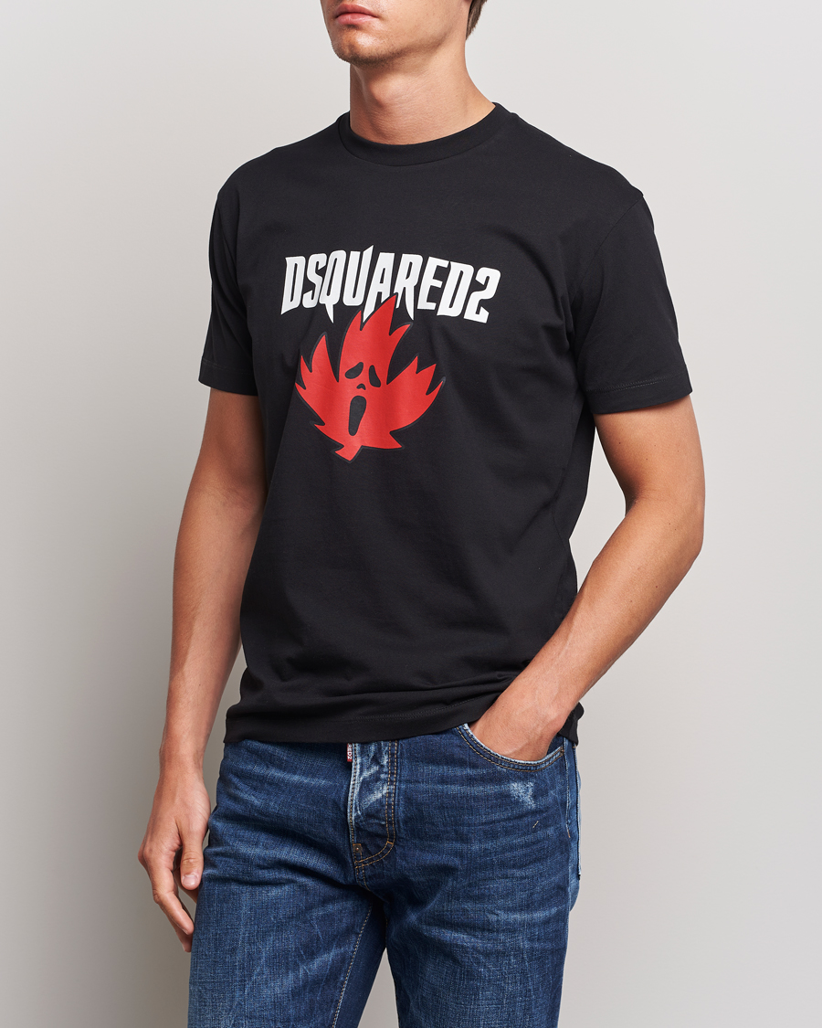 Herre | Klær | Dsquared2 | Horror Leaf T-Shirt Black