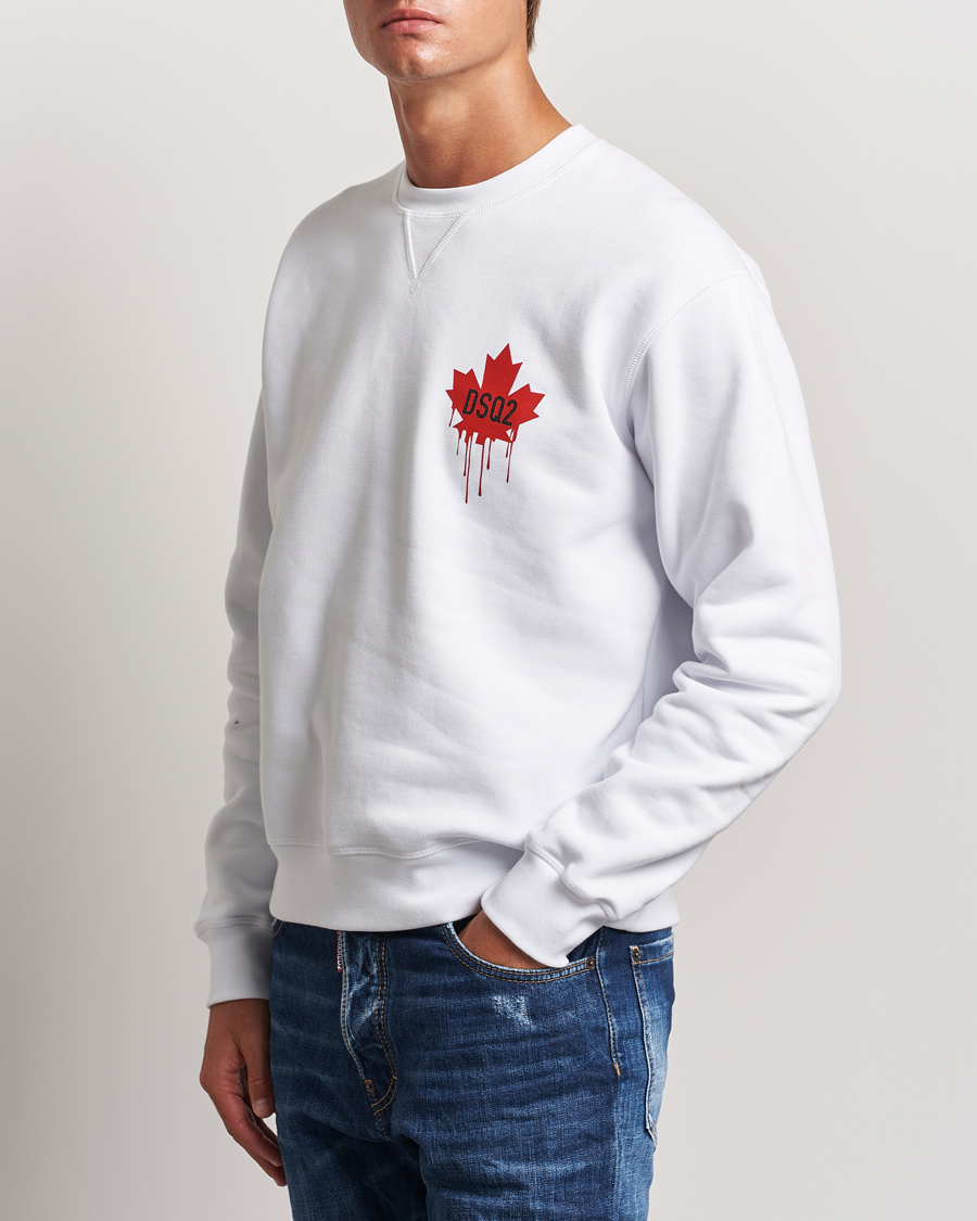 Herre | Klær | Dsquared2 | Small Leaf Sweatshirt White