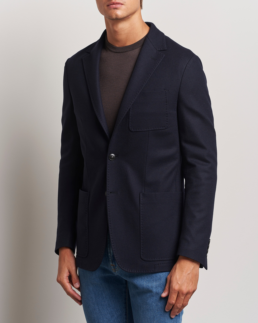 Herre | Jakke og bukse | Canali | Soft Wool Jersey Blazer Navy