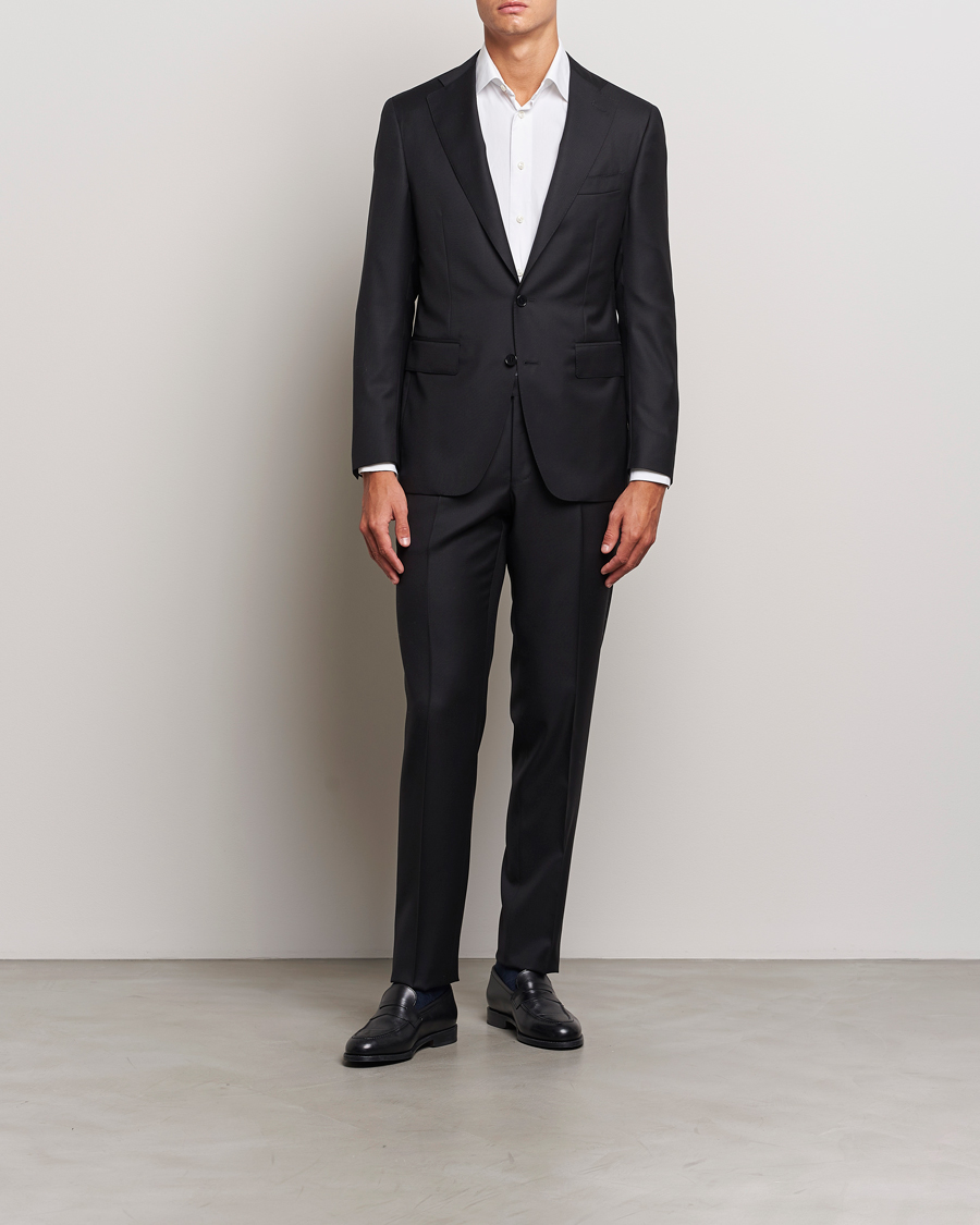 Herre | Dresser | Canali | Super 130s Wool Capri Suit Black