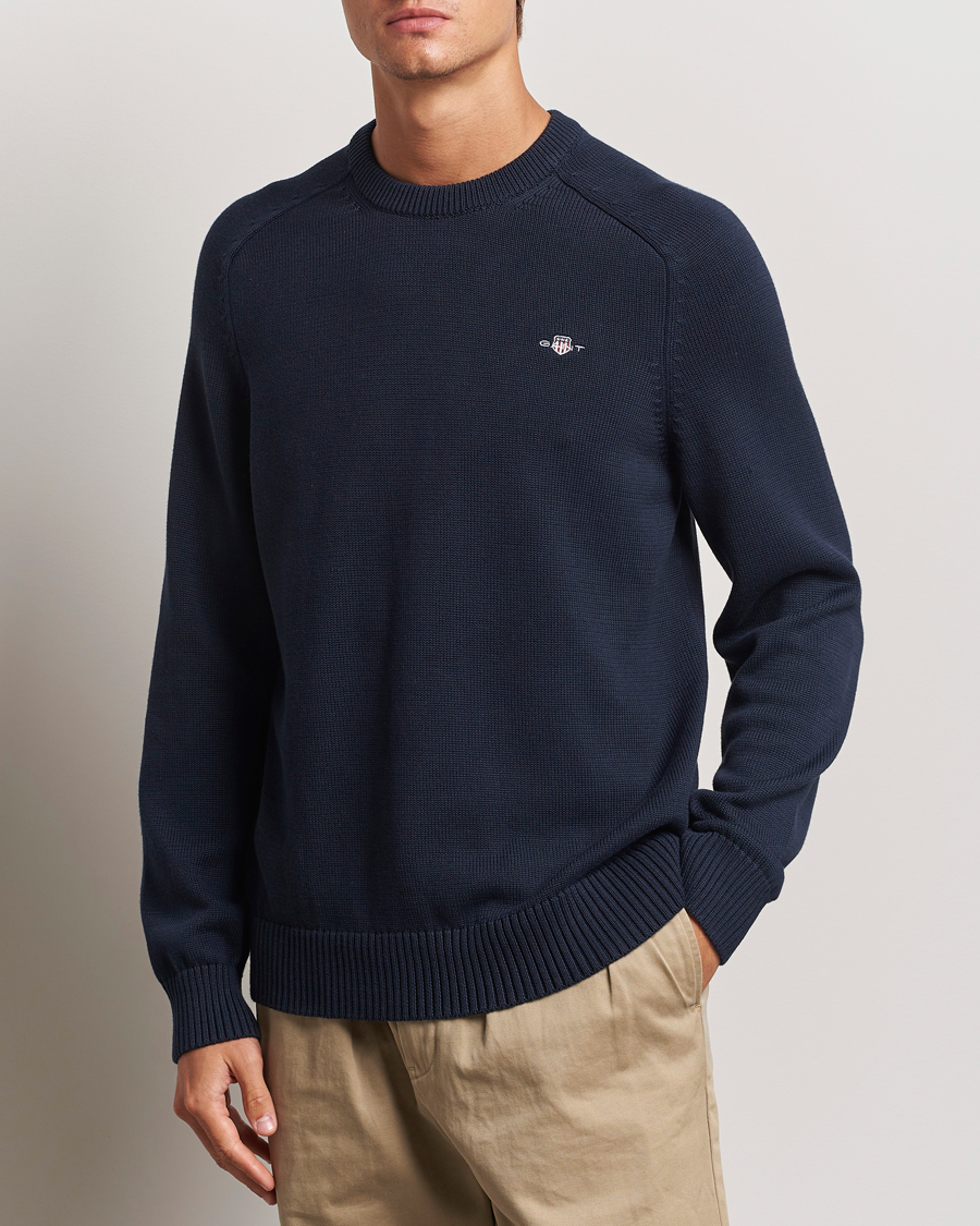 Herre |  | GANT | Casual Cotton Saddle C-neck Evening Blue