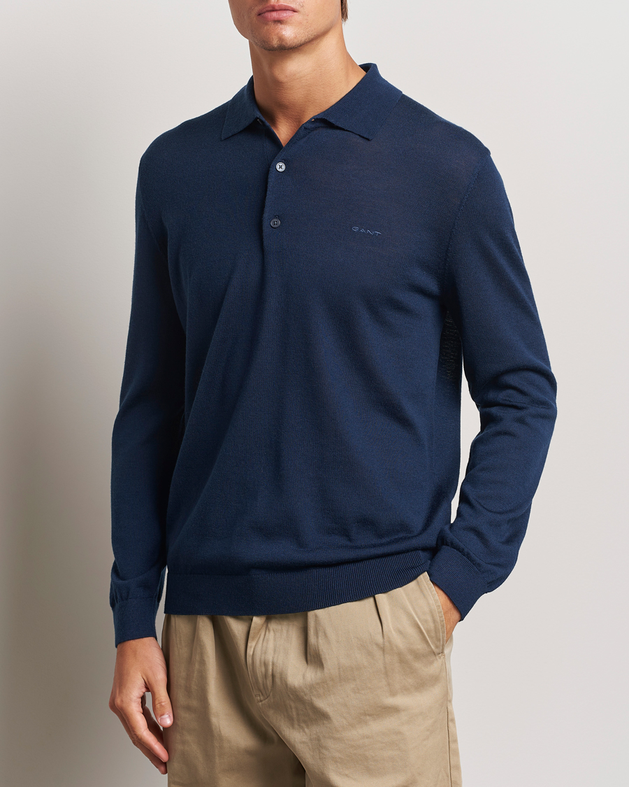 Herre |  | GANT | Extrafine Merino Wool Polo Marine