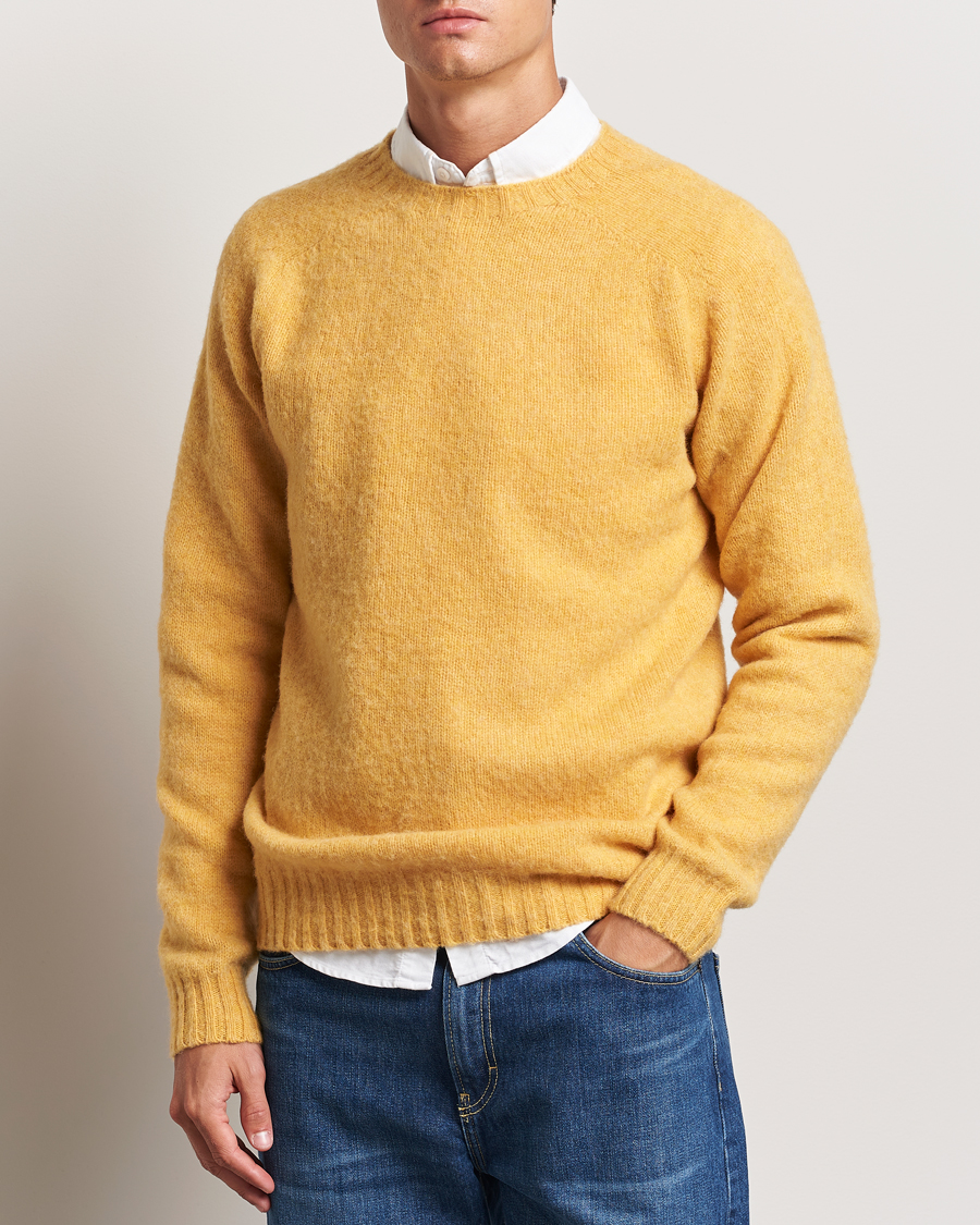 Herre | Klær | Harley Of Scotland | Brushed Supersoft Lambswool Crewneck Marzipan