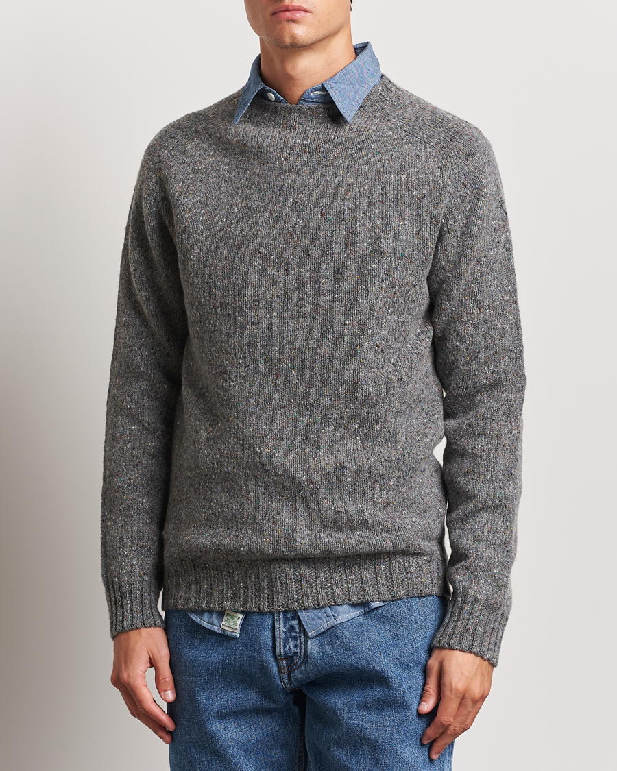 Herre | Klær | Harley Of Scotland | Donegal Wool Crewneck Grey