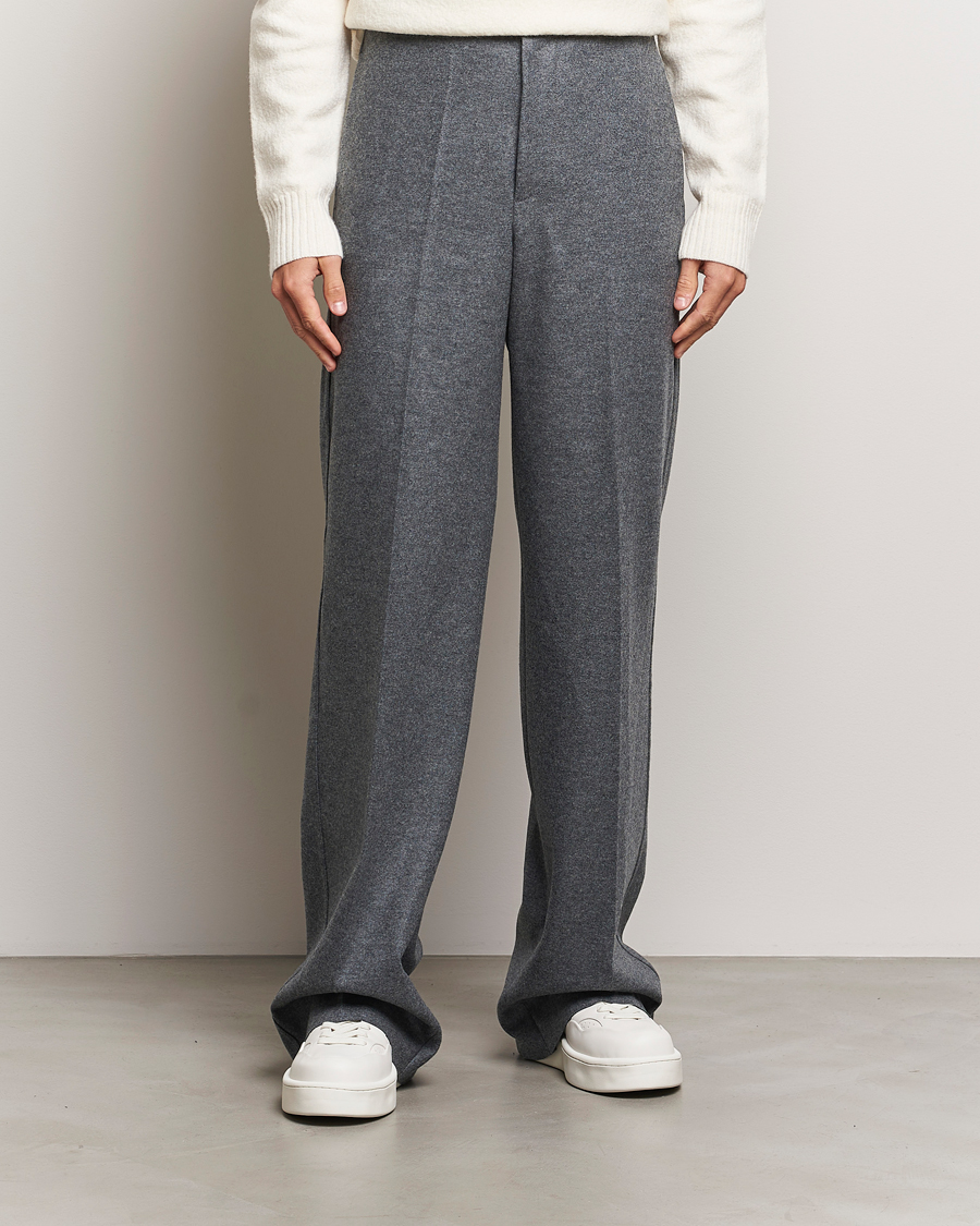 Herre |  | Jil Sander | Wool Flannel Pants Grey Melange