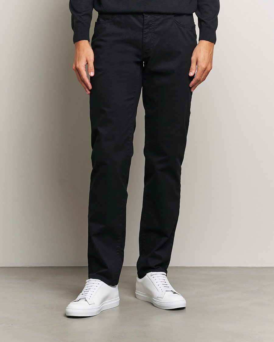 Herre | Klær | Brax | Cadiz Cotton Satin 5-Pocket Pants Perma Black