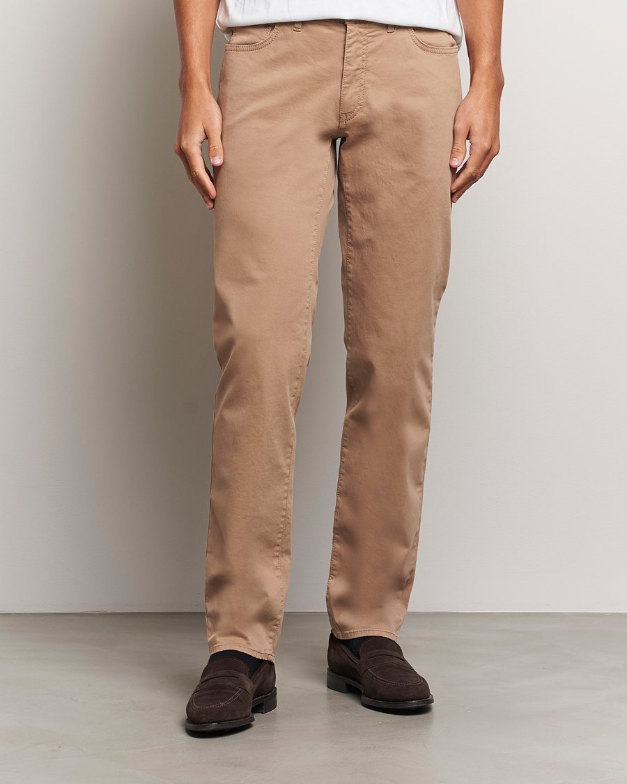 Herre | Bukser | Brax | Cadiz Cotton Satin 5-Pocket Pants Beige