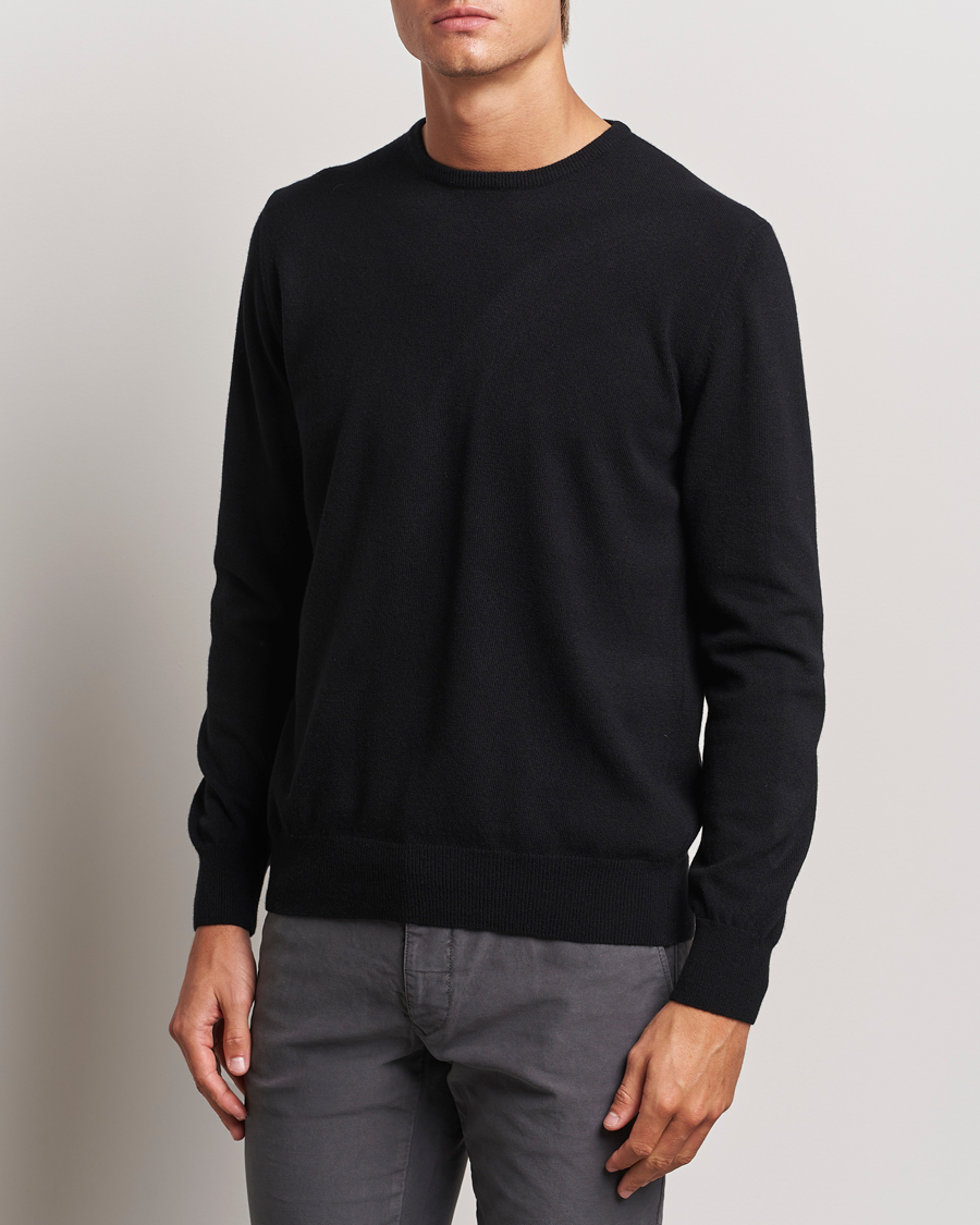 Herre | Pullovers rund hals | Morgano | Wool/Cashmere Crewneck Black