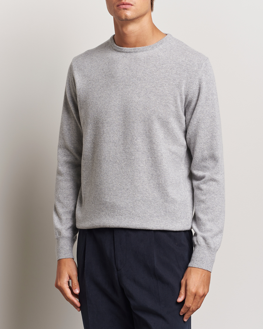 Herre |  | Morgano | Wool/Cashmere Crewneck Mid Grey