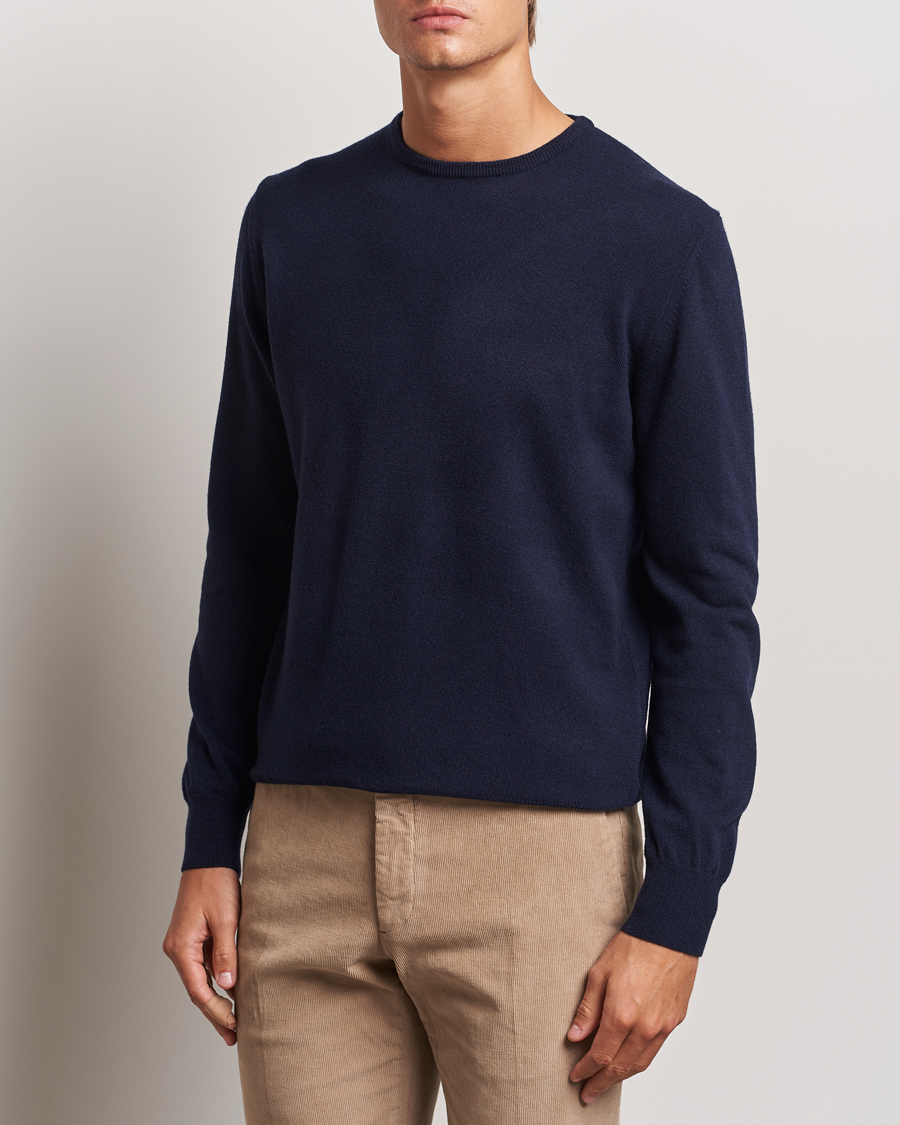 Herre | Klær | Morgano | Wool/Cashmere Crewneck Navy