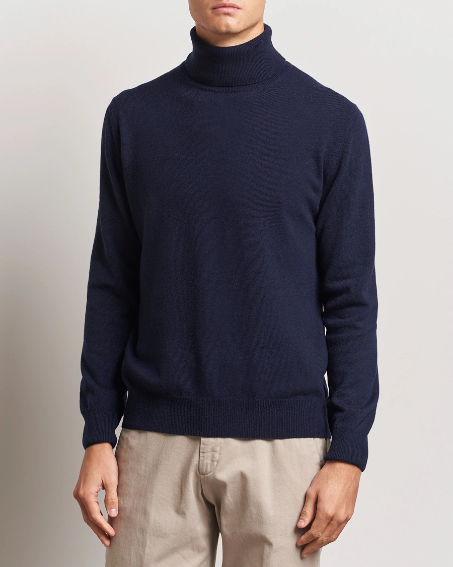 Herre |  | Morgano | Wool/Cashmere Rollneck Navy