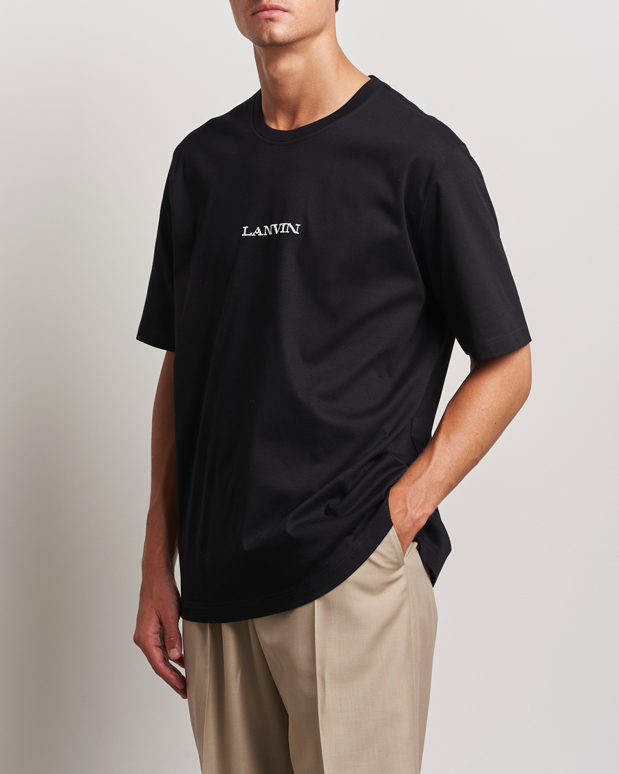Herre |  | Lanvin | Embroidered Logo T-Shirt Black