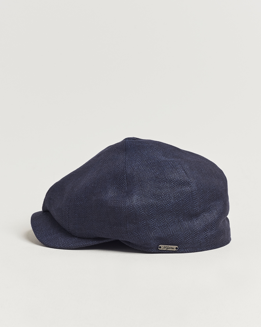 Herre | Sixpence | Wigéns | Newsboy Classic Linen Cap Navy