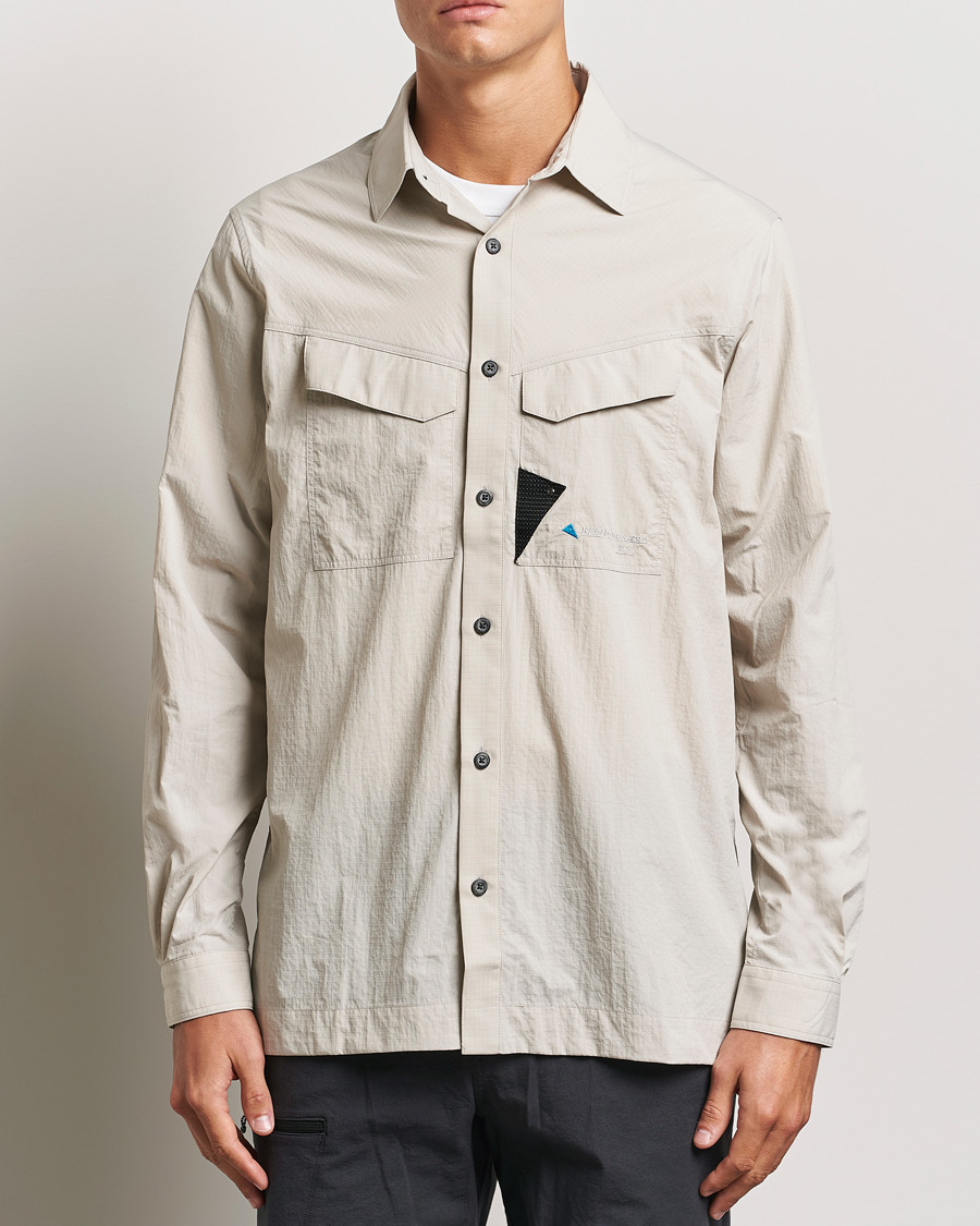 Herre | Casual | Klättermusen | Syn Lightweight Ripstop Shirt Silver Creme