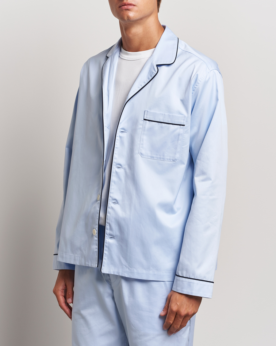 Herre | Pyjamasgensere | Tekla | Sateen Pyjama Shirt Bellhop Blue