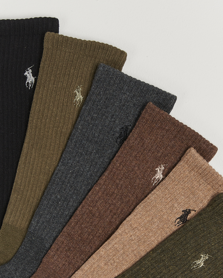 Herre |  | Polo Ralph Lauren | 6-Pack Cotton Rib Sock Brown Assorted