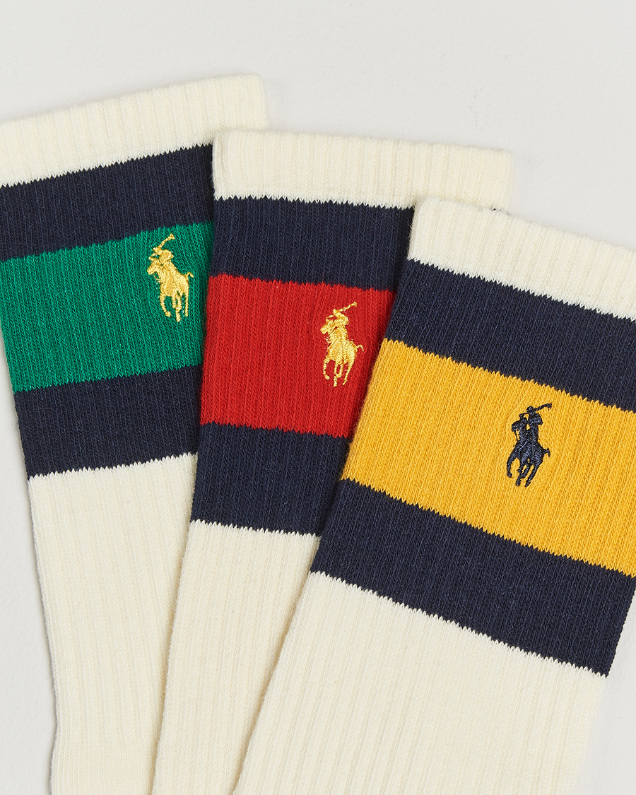 Herre |  | Polo Ralph Lauren | 3-Pack Sport Stripe Socks White