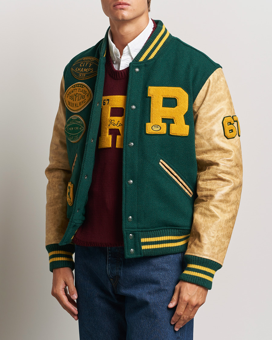 Herre |  | Polo Ralph Lauren | Varsity Leather Bomber Moss Agate