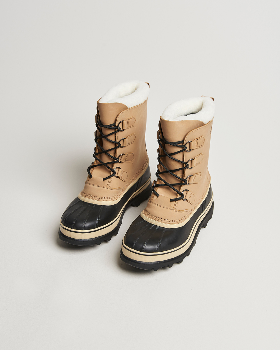 Herre |  | Sorel | Caribou WP Felt Lined Leather Boots Buff