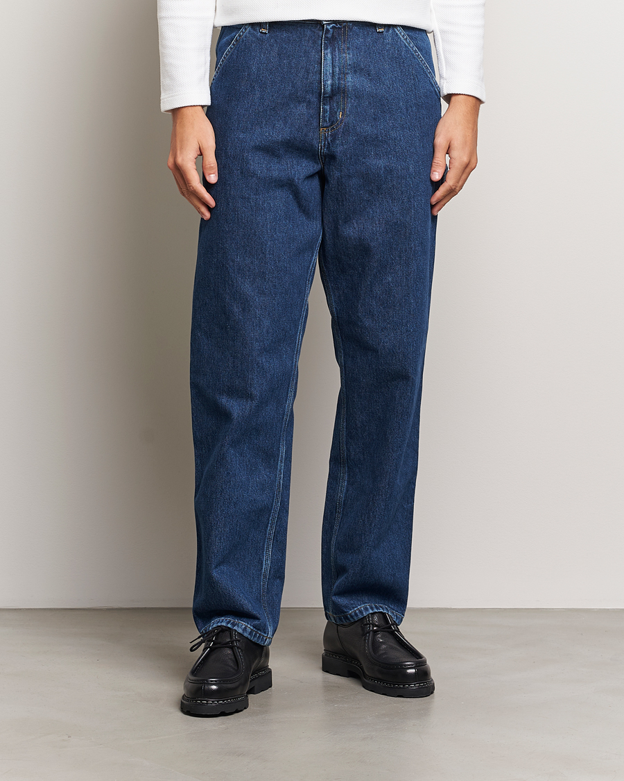 Herre |  | Carhartt WIP | Single Knee Smith Denim Pants Blue Stone Washed