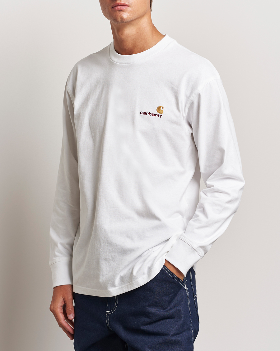 Herre |  | Carhartt WIP | American Script Long Sleeve T-Shirt White