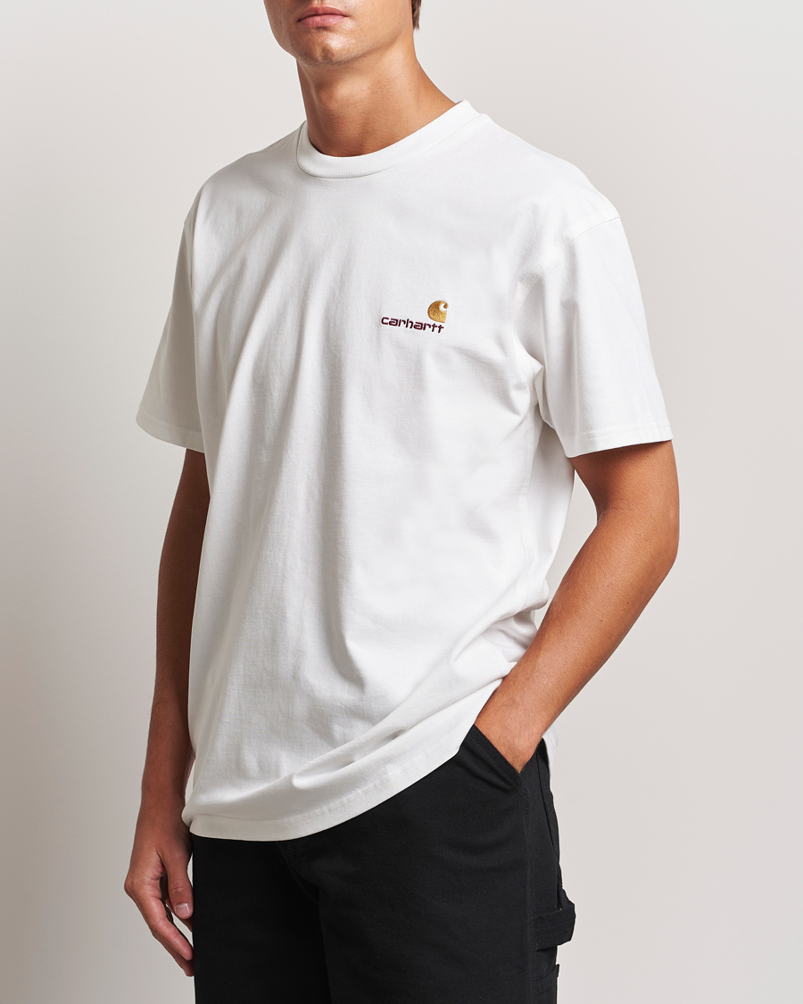 Herre |  | Carhartt WIP | American Script Short Sleeve T-Shirt White