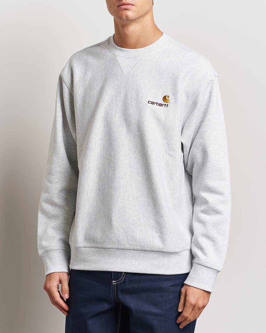 Herre |  | Carhartt WIP | American Script Sweatshirt Ash Heather