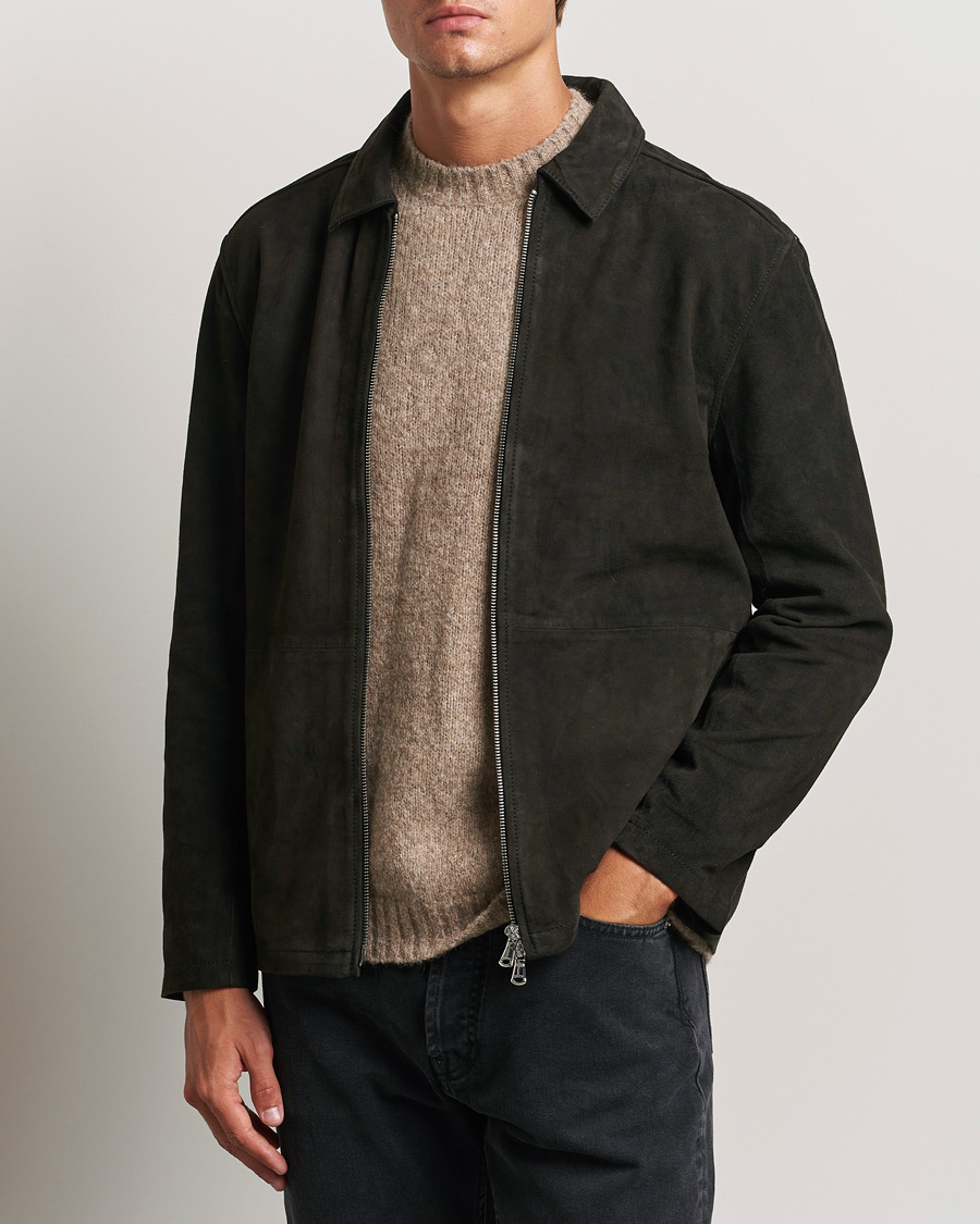 Herre | Avdelinger | J.Lindeberg | Jonah Suede Overshirt Washed Black